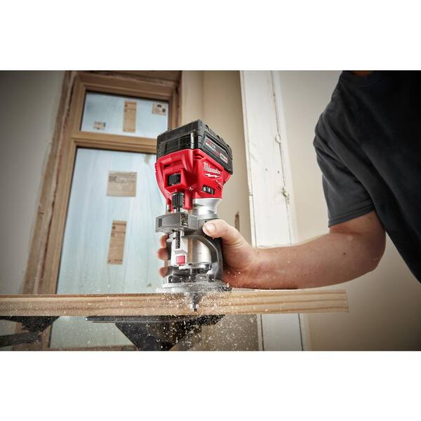 M18 FUEL 18V Lithium-Ion Brushless Cordless Compact Router w/ Compact Router Plunge Base