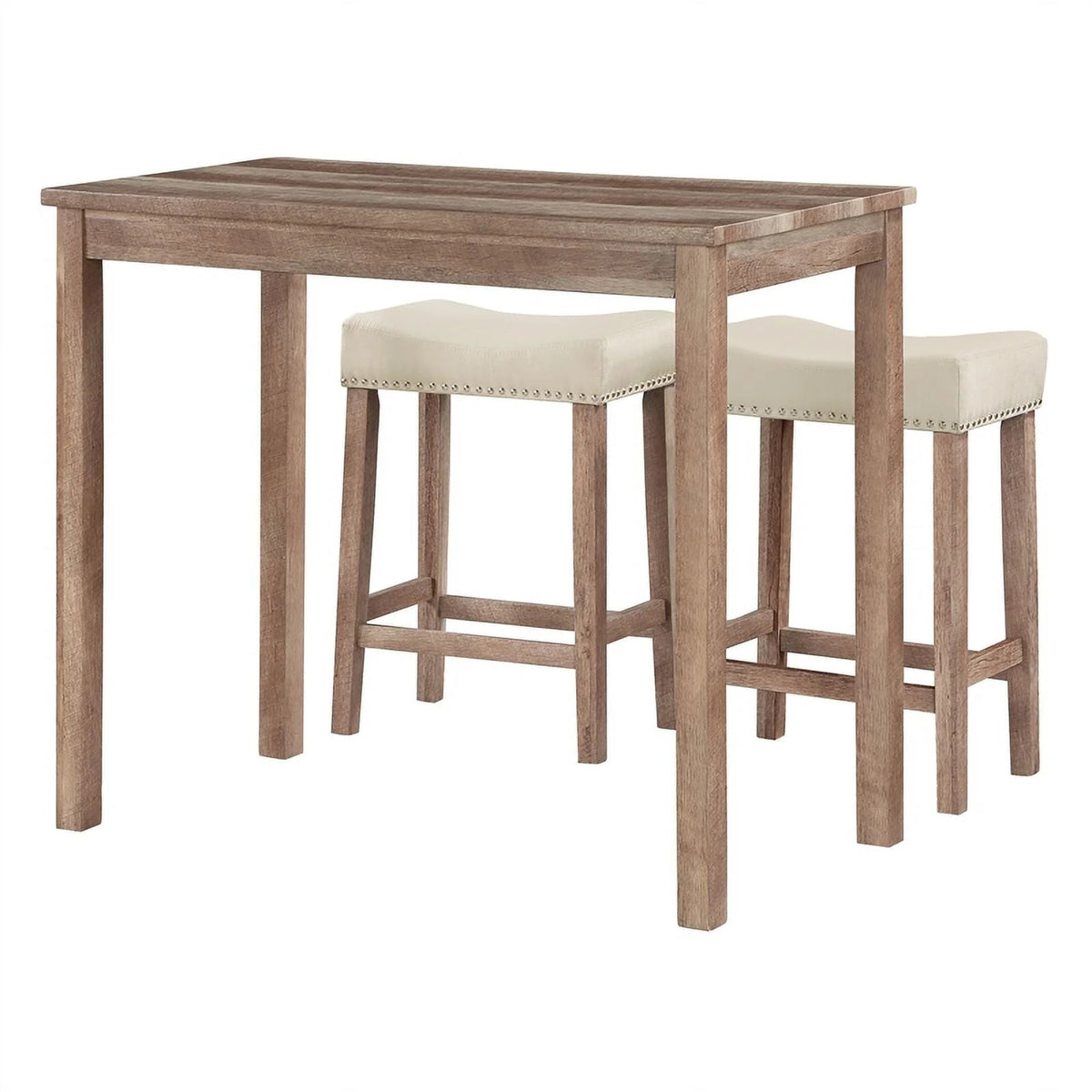 Celina 3PC Counter Height Dining Set in Engineered Wood Natural Brown