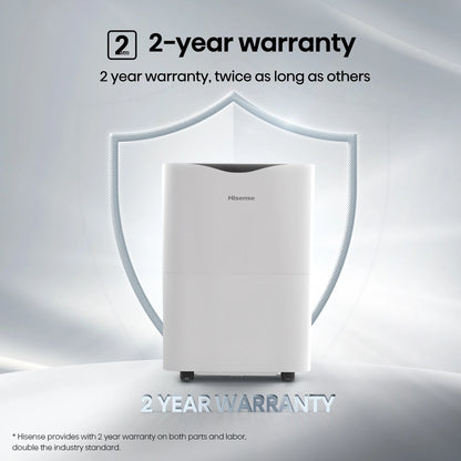 Hisense 35 Pint Dehumidifier 3,000 Sq. Ft for Multi-Scenario Use, Energy Star Certified, Easy Carry Handle, Low Noise Operation, Hassle-Free Water Removal, White (WHD3525)