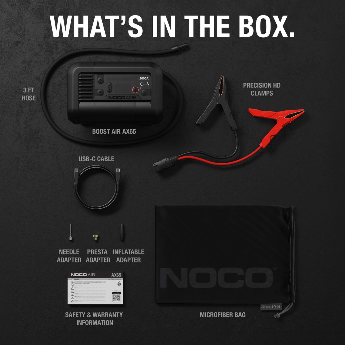 NOCO Boost Air AX65: 2000A Jump Starter with 22A 100 PSI Air Compressor