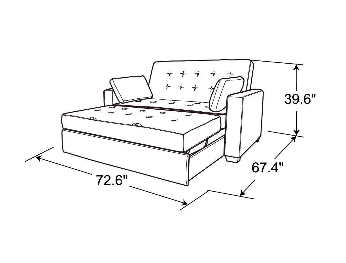 Serta Dream Convertibles Monroe Modern Polyester Convertible Queen Sofa Bed with Pillows Grey