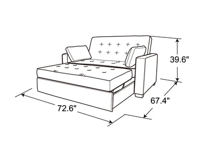Serta Dream Convertibles Monroe Modern Polyester Convertible Queen Sofa Bed with Pillows Grey