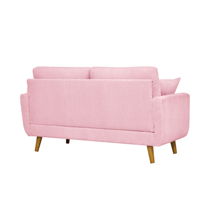 Aukfa 68" Small Sofa Couch Comfy Mid Century Modern Loveseat Sofa for Living Room Bedroom, Cream