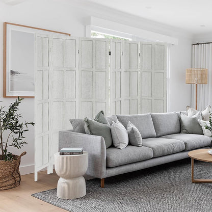 Aletheiawu 4 Panel Room Divider Wall and Folding Privacy Screens No Installation Required White