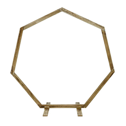 Efavormart 7FT Rustic Square Wedding Arch Wooden Backdrop Stand, Wedding Ceremony Arch - Brown