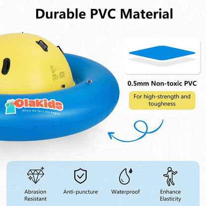 OLAKIDS 8FT Inflatable Dome Rocker Bouncer, Outdoor Kids Giant Roll and Play Seesaw Rocker with 6 Secure Handles, Max Weight 250 LBS, Toddlers Climbing Toy Backyard Play Center Equipment