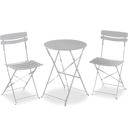 Best Choice Products 3-Piece Small Bistro Set, Folding Patio Furniture Set of 2 Chairs and Table - Black