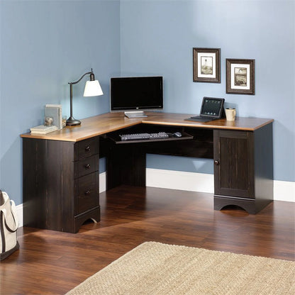 Pemberly Row Corner Computer Desk in Curado Cherry