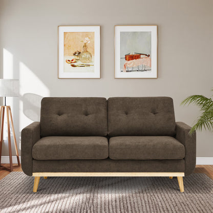 Aukfa 68" Small Sofa Couch Comfy Mid Century Modern Loveseat Sofa for Living Room Bedroom, Cream