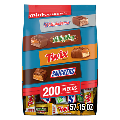 Mars Minis Chocolate Candy, Variety Pack, 200-count