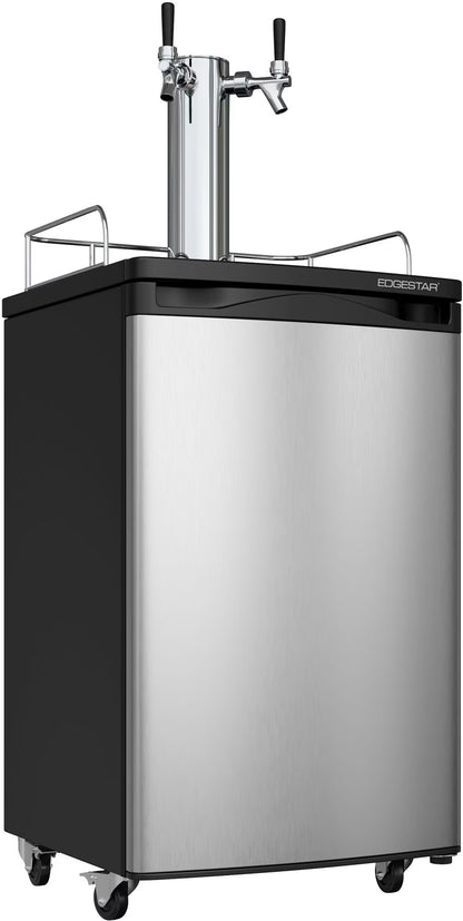 Edgestar Kc2000twin 20" Wide Dual Tap Kegerator For Full Size Kegs - Stainless Steel