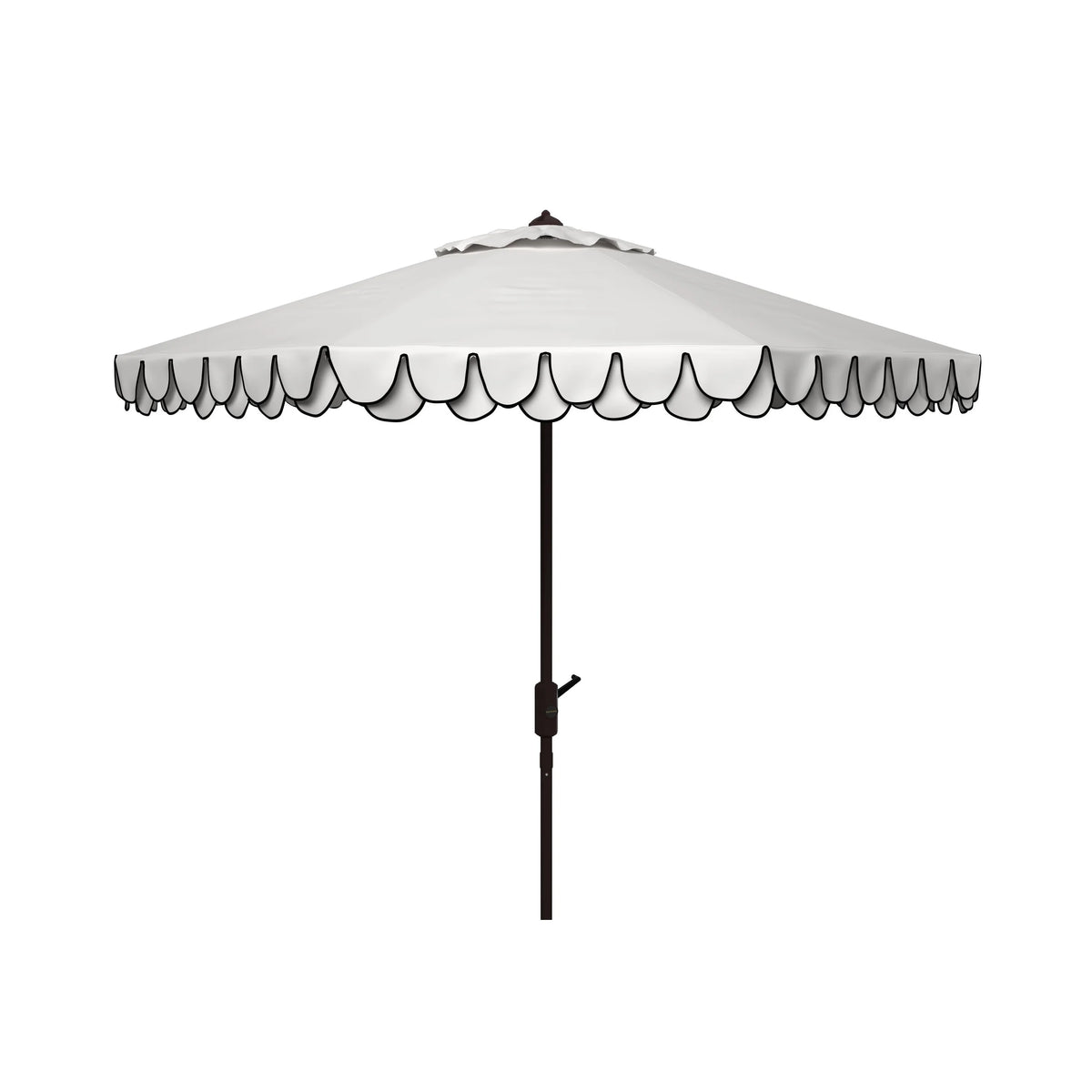 SAFAVIEH Outdoor Collection Elegant Valance 9-Foot Tilt Umbrella Navy / White