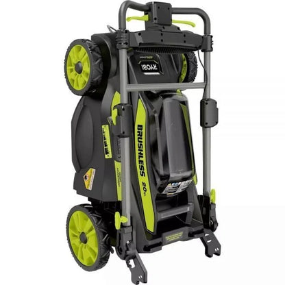RYOBI 40V Brushless 20 in. Walk Behind Self-Propelled Mower/String Trimmer/Leaf Blower with (2) Batteries and (2) Chargers
