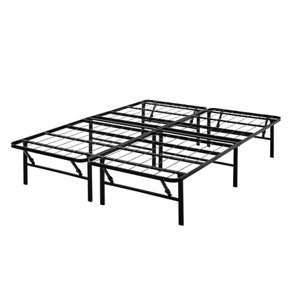 Mainstays 14" High Profile Foldable Steel Full Platform Bed Frame, Black