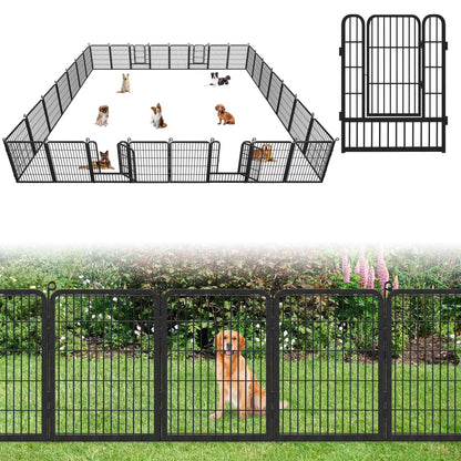 Garden Fence with Gate Fencing No Dig Fence Panels 30ft(L) 32in(H) for Yard Animal Barrier Decorative Garden Fencing for Backyard Patio Garden Fences and Borders for Dogs