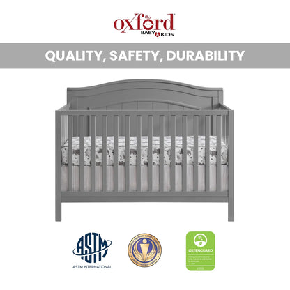 Oxford Baby North Bay 4-in-1 Convertible Crib, Snow White, GREENGUARD Gold Certified, Wooden Crib