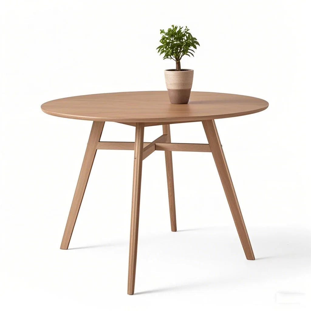 Mainstays 44inch Solid Wood Round Dining Table, Walnut