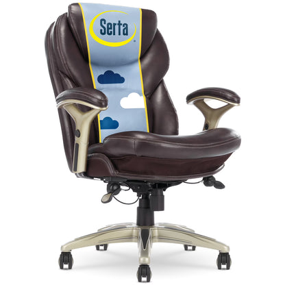 Serta Back in Motion Technology Fabric Executive Office Chair, Light Gray