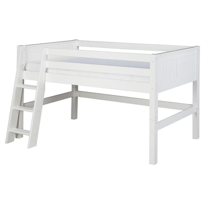 Camaflexi Full Size Low Loft Bed - Panel Headboard - Cappuccino Finish