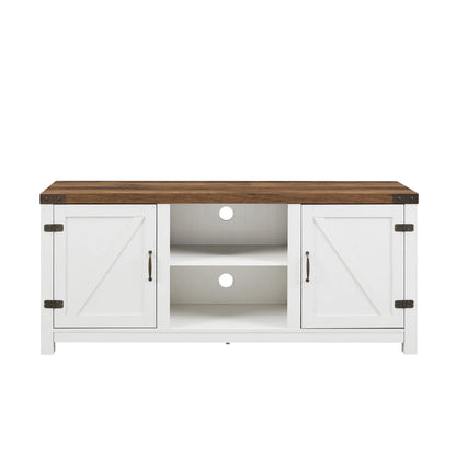 Walker Edison Modern Farmhouse Barn Door TV Stand for TVs up to 65", Grey Wash