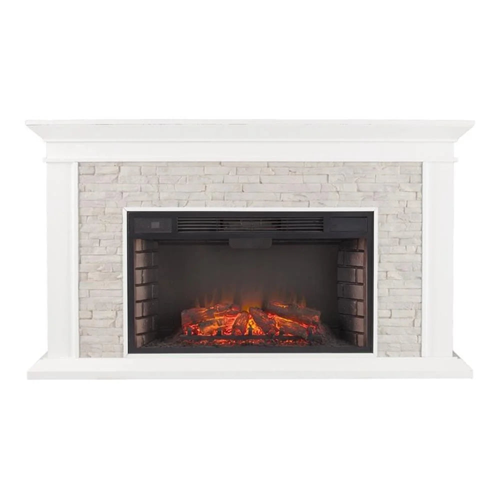SEI Furniture Canyon Heights Faux Stone Electric Fireplace