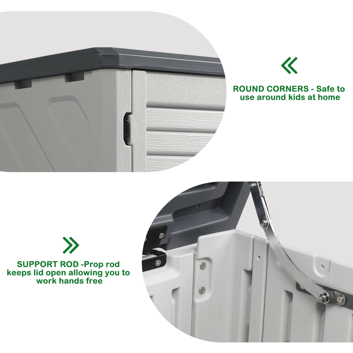 EasingRoom 260 Gallon Storage Deck Box Courtyard White