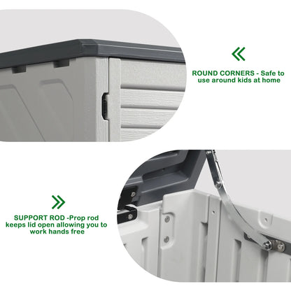 EasingRoom 260 Gallon Storage Deck Box Courtyard White