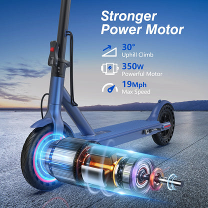 AOVOPRO WHITE ES80 350W 8.5' Foldable Electric Scooter for Adults and Child, 21 Miles Range