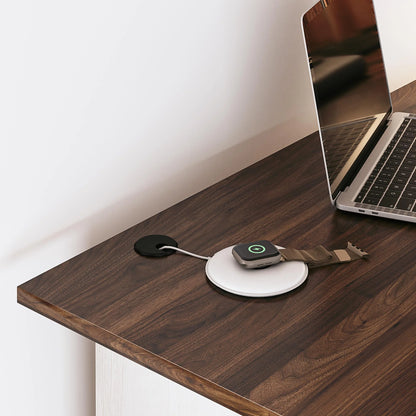 Ameriwood Home L Shaped Desk with Side Storage, Black Oak