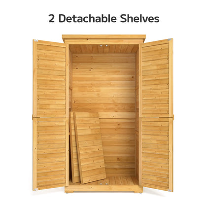 Asofer Outdoor Storage Shed, Storage Cabinet Clearance, Wooden Tool Shed, Deck Cabinet for Outside Patio Lawn