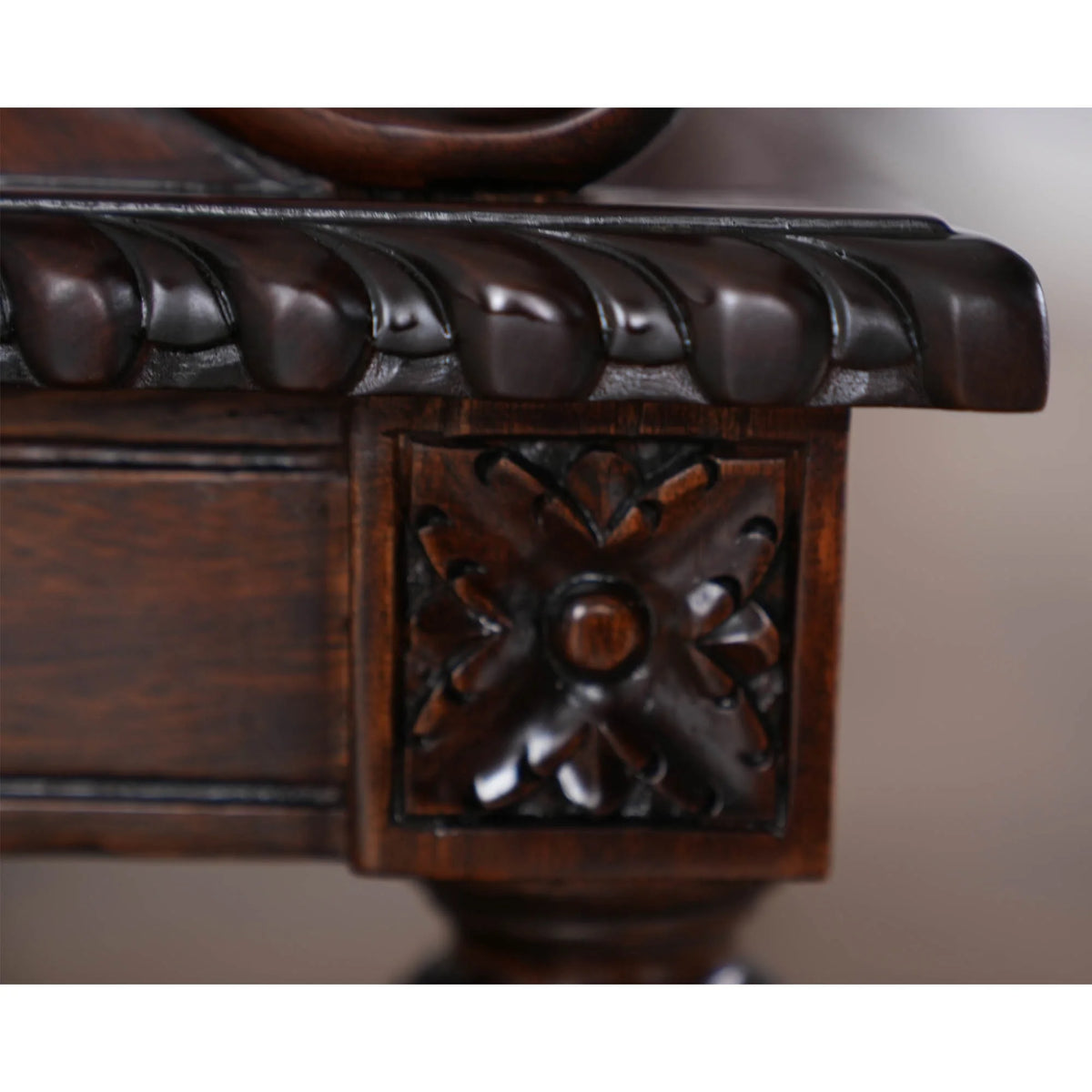Carved Mahogany Bed Step