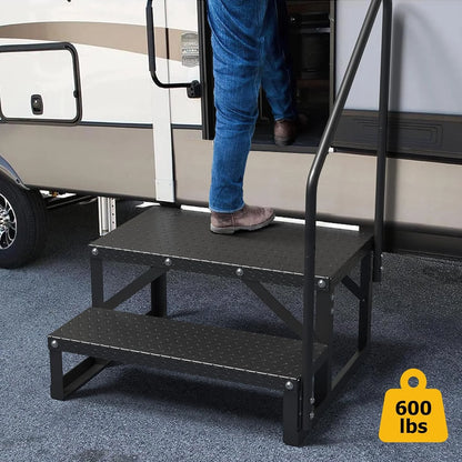 Garvee 3 Steps Anti-Slip RV Steps, 26.7 in x 47.9 in, Alloy Steel