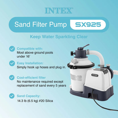 Intex 26641EG Krystal Clear Pool Sand Filter Pump for 4,400 Gallon Pools