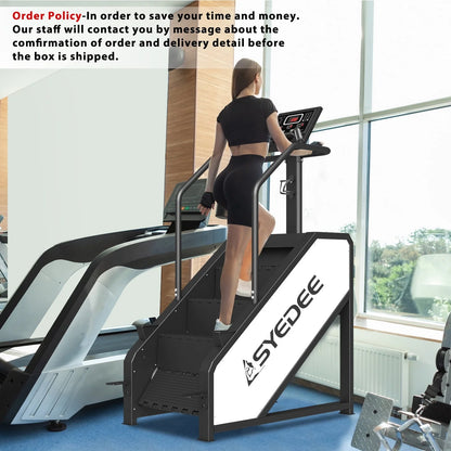 Stairmaster, syedee Stair Stepper with LED Screen, Stepmill Exercise Machine with 12 Workout Programs, 441LBS Step Machine, 24-164 Steps/Minute(White)