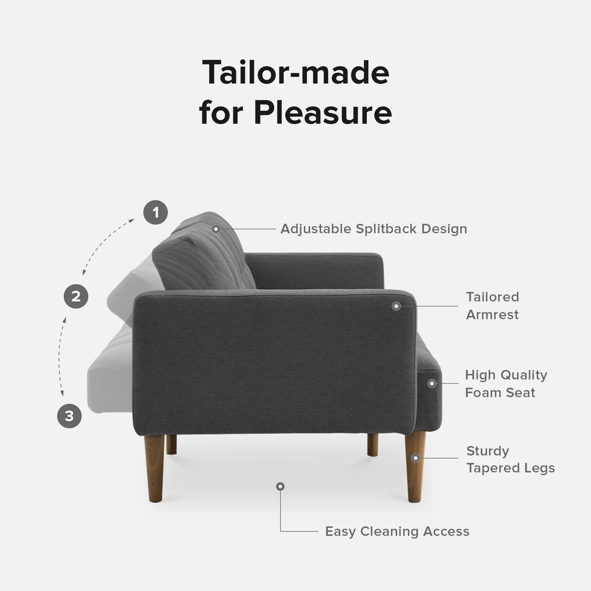 Mopio Aaron Futon Sofa Bed Old Rosa