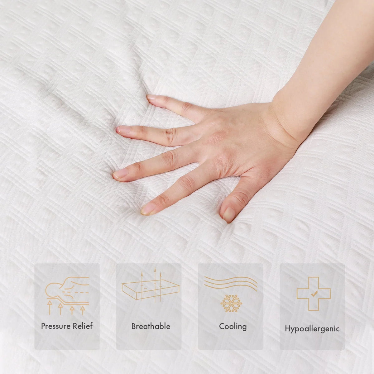 Mattress, 8" Gel Memory Foam Mattress with Removable Cover Mattress in a Box Medium Firm Mattress