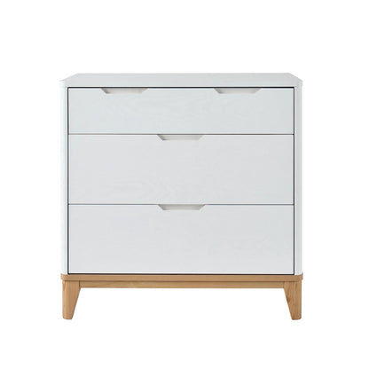 Better Homes & Gardens Leighton 3 Drawer Dresser, White and Natural