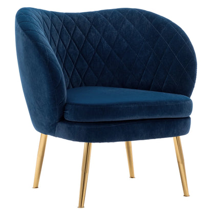 Duhome Accent Chair Single Sofa with Arm Velvet Blue 1 Pcs