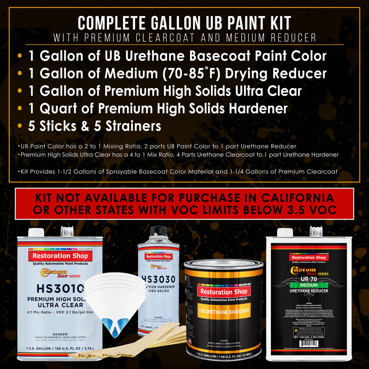 Firemist Copper Premium Gallon Kit URETHANE BASECOAT Car Auto Paint Kit
