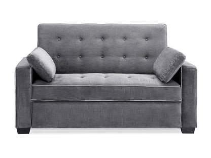 Serta Dream Convertibles Monroe Modern Polyester Convertible Queen Sofa Bed with Pillows Grey