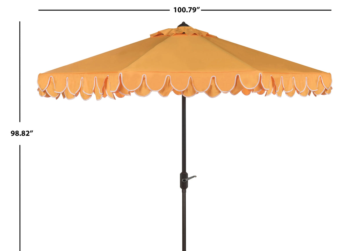 SAFAVIEH Outdoor Collection Elegant Valance 9-Foot Tilt Umbrella Navy / White
