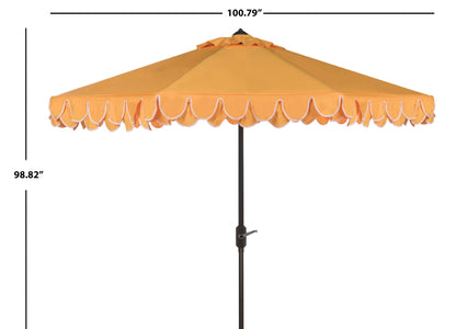 SAFAVIEH Outdoor Collection Elegant Valance 9-Foot Tilt Umbrella Navy / White