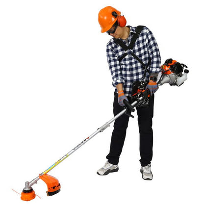Multi-Functional Trimming Tool, 52CC 2-Cycle Garden Tool System with Gas Pole Saw, Hedge Trimmer, Grass Trimmer, Brush Cutter EPA Compliant Garden Combo for Lawn Care