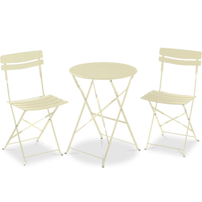 Best Choice Products 3-Piece Small Bistro Set, Folding Patio Furniture Set of 2 Chairs and Table - Black