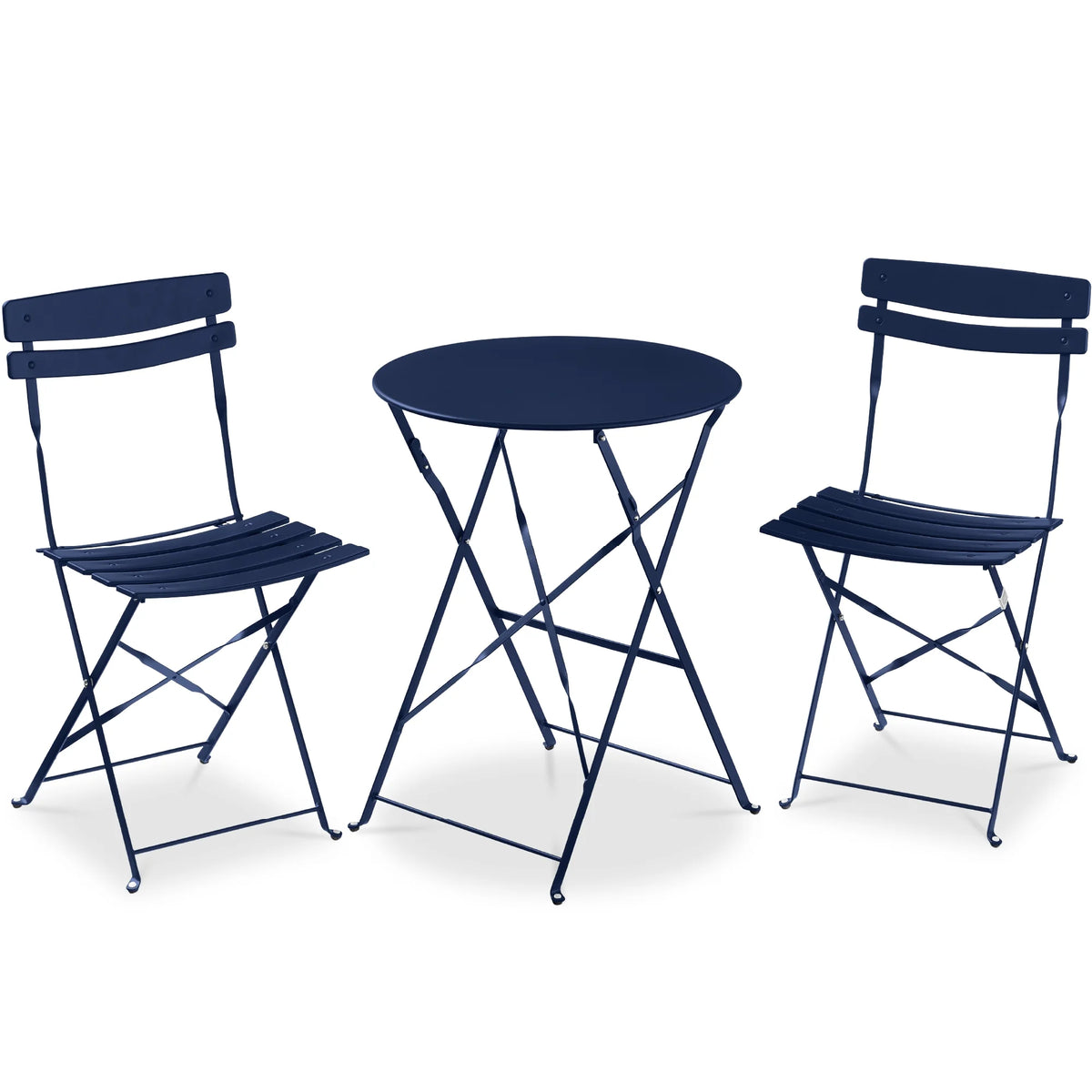 Best Choice Products 3-Piece Small Bistro Set, Folding Patio Furniture Set of 2 Chairs and Table - Black