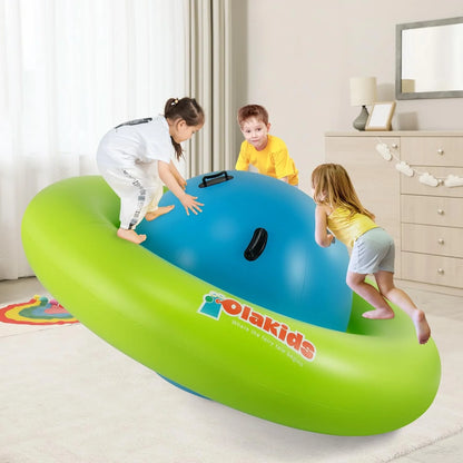 OLAKIDS 8FT Inflatable Dome Rocker Bouncer, Outdoor Kids Giant Roll and Play Seesaw Rocker with 6 Secure Handles, Max Weight 250 LBS, Toddlers Climbing Toy Backyard Play Center Equipment