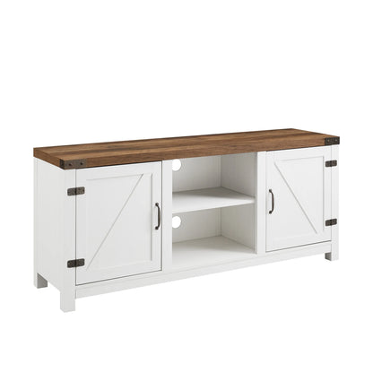 Walker Edison Modern Farmhouse Barn Door TV Stand for TVs up to 65", Grey Wash