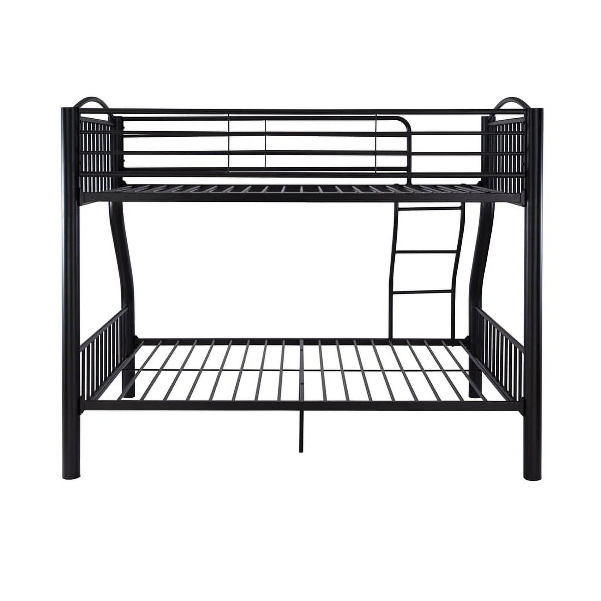 Linon Heavy Metal Twin Over Full Bunk Bed Attached Ladder in White