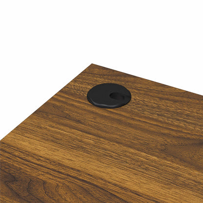 Ameriwood Home L Shaped Desk with Side Storage, Black Oak