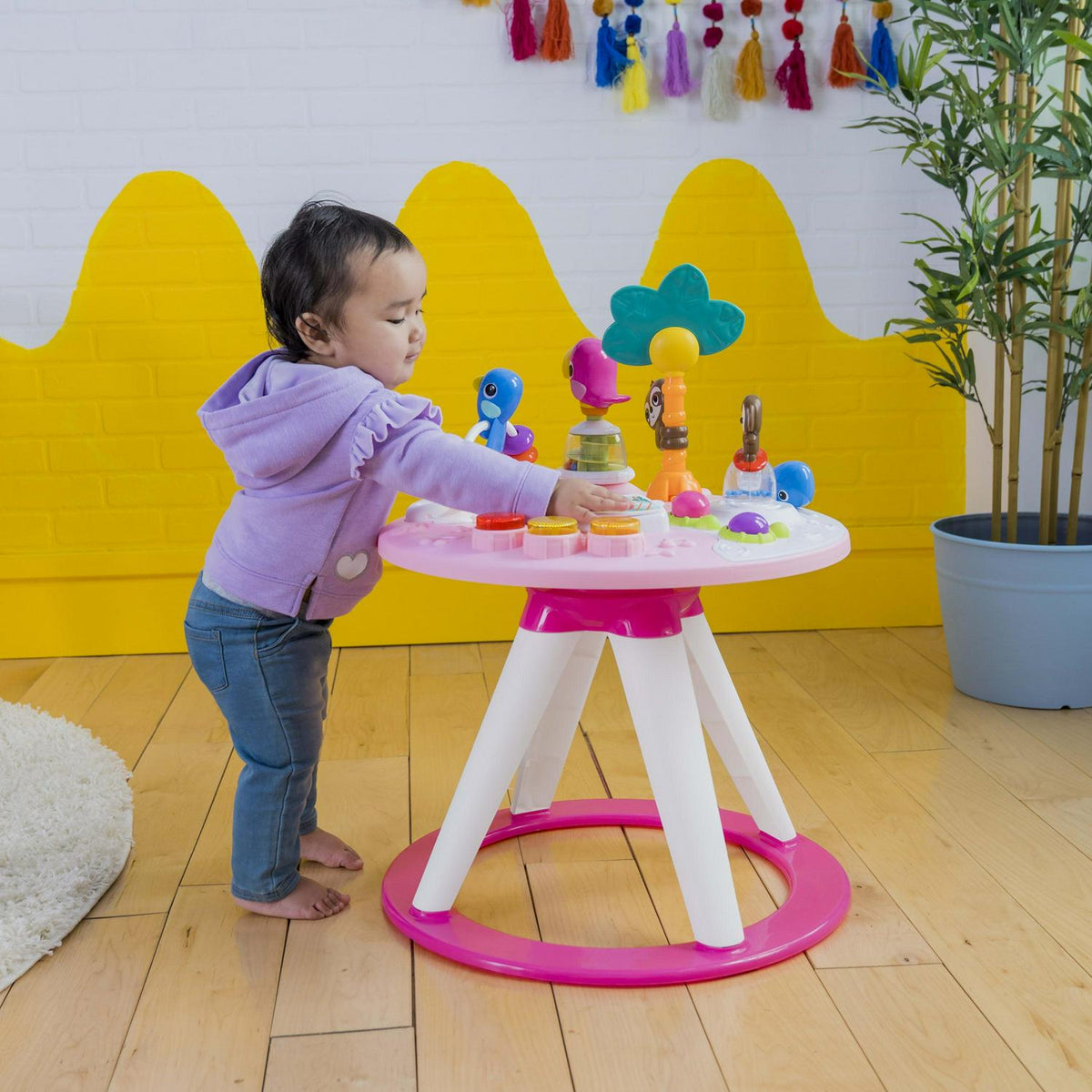 Bright Starts Around We Go 2-in-1 Walk-Around Baby Activity Center &amp; Table. Tropic Coral. Age 6 Months+